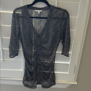 CAbi Black and White Patterned Top